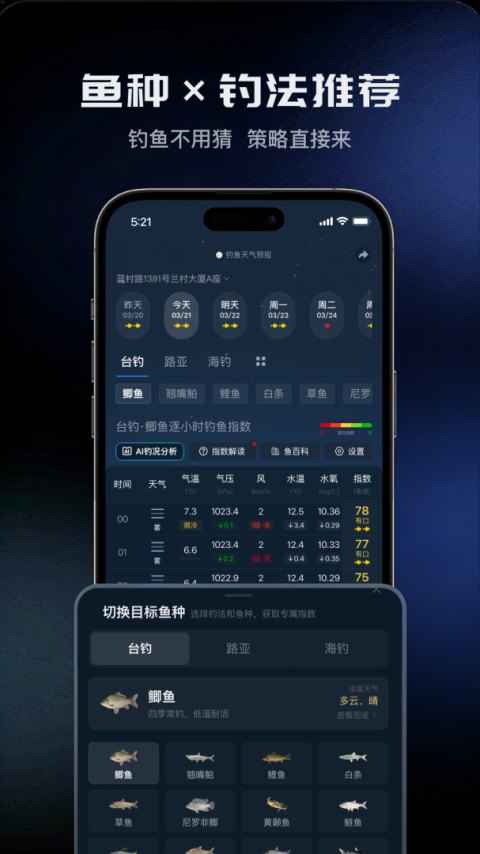钓鱼天气预报app