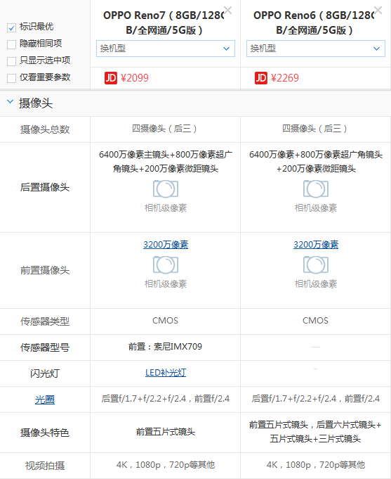 OPPO Reno7和OPPO Reno6买哪个好