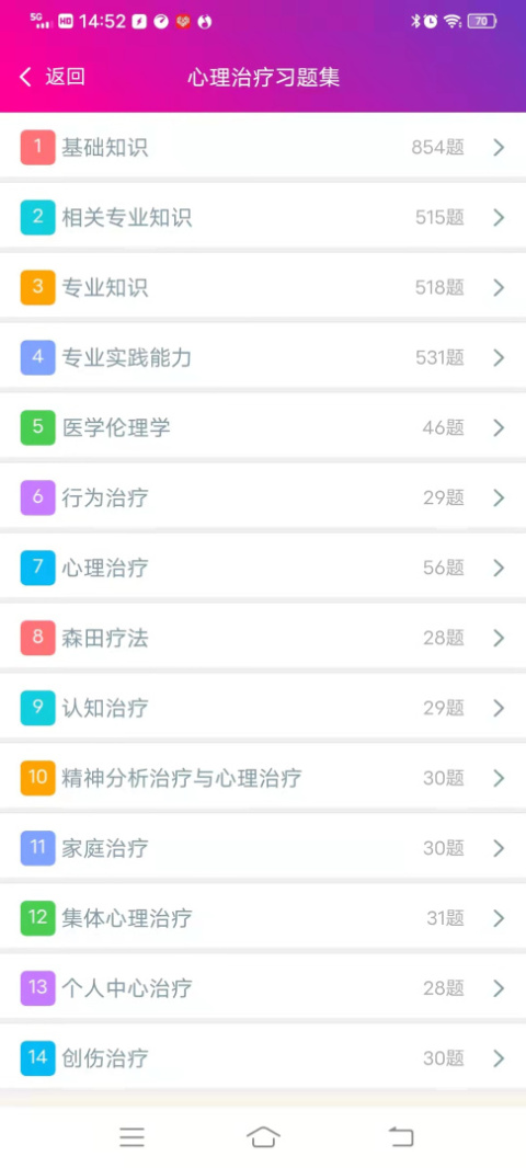心理治疗中级总题库app