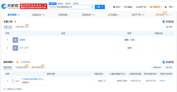 OPPO重大人事变动：段要辉接棒刘波出任法定代表人，释放什么信号？