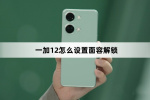 一加12如何设置面容解锁