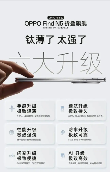 OPPO Find N5特性汇总：六大升级但影像开倒车，降价更合适？