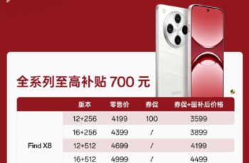 OPPO Find X8加入国补计划：最高省700元 换机正当时