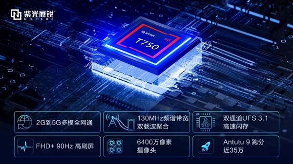 国产5G芯片紫光展锐T750正式发布 采用6nm制程工艺
