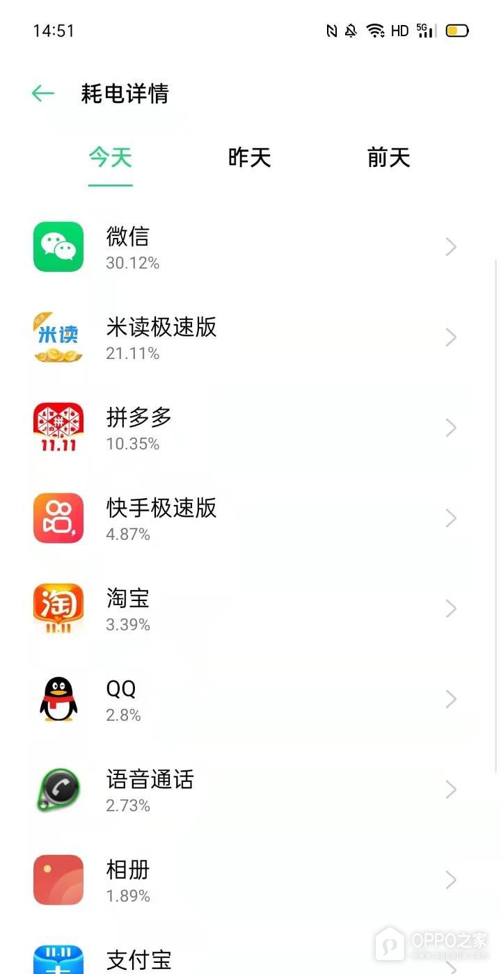 一加 16各应用耗电量如何查看?