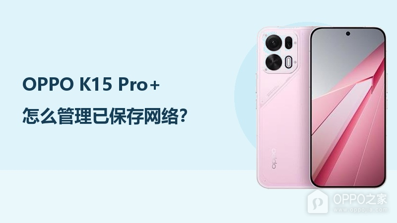 OPPO K15 Pro+怎么管理已保存网络?