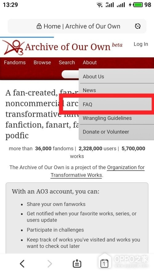 ao3怎么把英文页面改成中文？