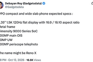 OPPO阔屏新机或命名Reno X，传配6.35英寸120Hz屏